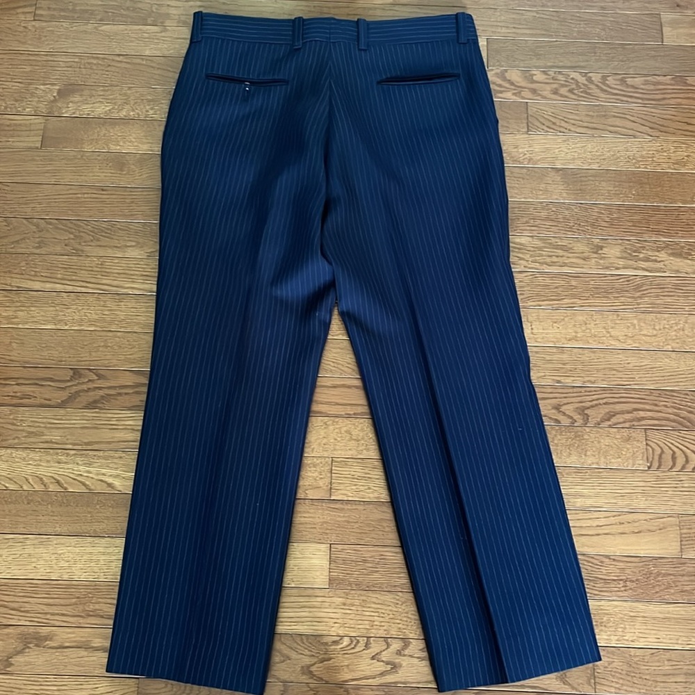 Vintage Navy Wool Pinstripe Trousers - Picture 6 of 16